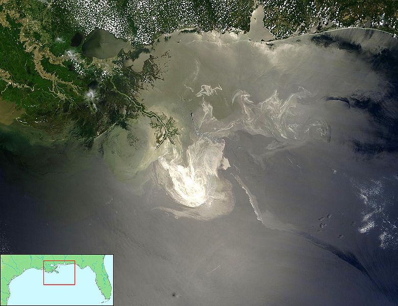 pictures of oil pollution. BP Oil Spill via NASA#39;s Terra